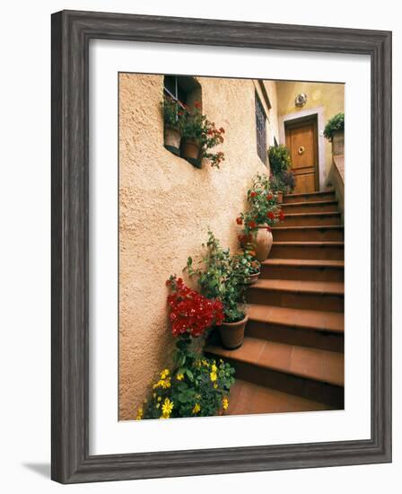 Tuscan Staircase, Italy-Walter Bibikow-Framed Photographic Print