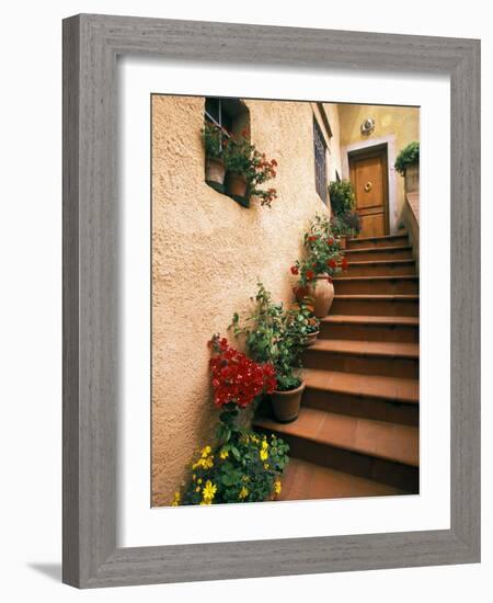 Tuscan Staircase, Italy-Walter Bibikow-Framed Photographic Print