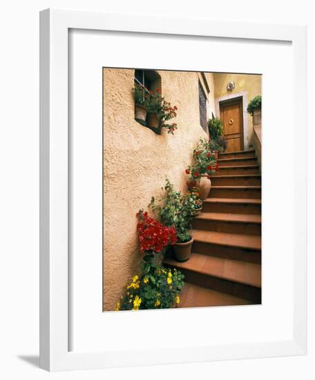 Tuscan Staircase, Italy-Walter Bibikow-Framed Photographic Print