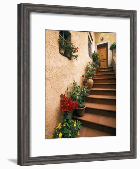 Tuscan Staircase, Italy-Walter Bibikow-Framed Photographic Print