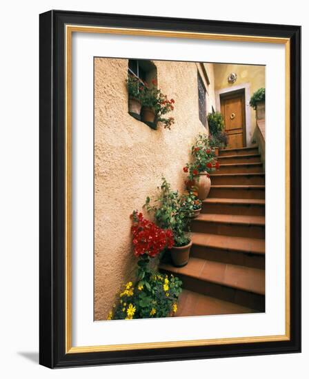 Tuscan Staircase, Italy-Walter Bibikow-Framed Photographic Print