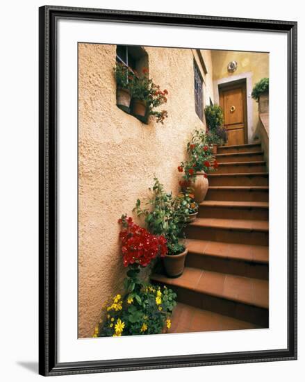 Tuscan Staircase, Italy-Walter Bibikow-Framed Photographic Print