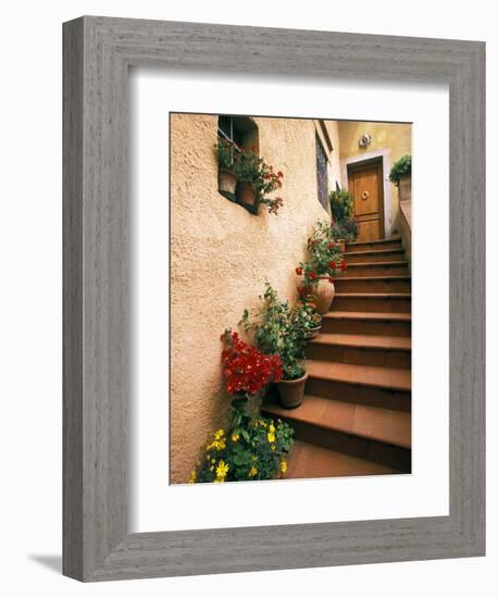 Tuscan Staircase, Italy-Walter Bibikow-Framed Premium Photographic Print