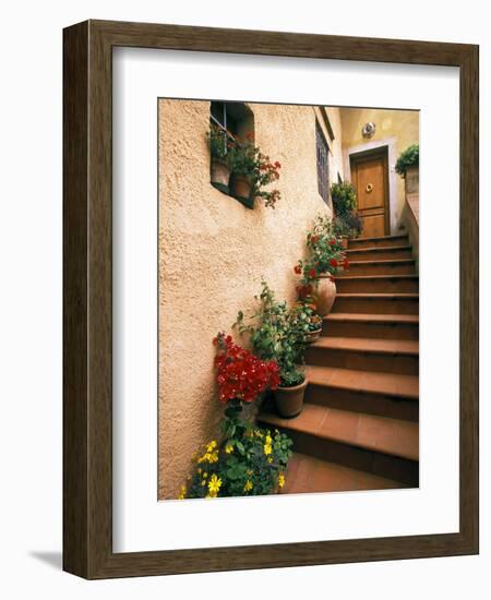 Tuscan Staircase, Italy-Walter Bibikow-Framed Premium Photographic Print