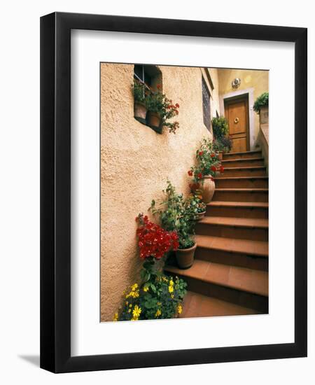 Tuscan Staircase, Italy-Walter Bibikow-Framed Premium Photographic Print