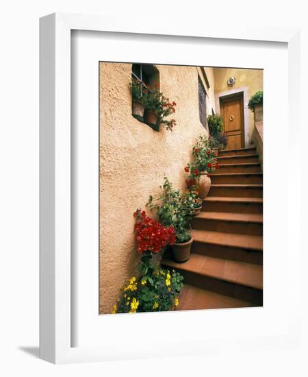 Tuscan Staircase, Italy-Walter Bibikow-Framed Premium Photographic Print