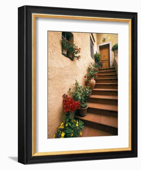 Tuscan Staircase, Italy-Walter Bibikow-Framed Premium Photographic Print