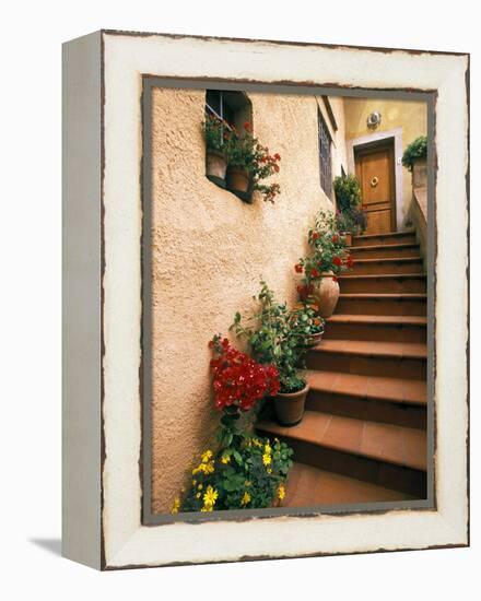 Tuscan Staircase, Italy-Walter Bibikow-Framed Premier Image Canvas