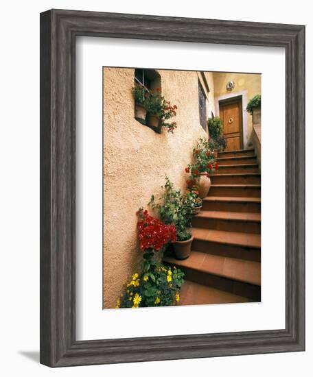 Tuscan Staircase, Italy-Walter Bibikow-Framed Photographic Print