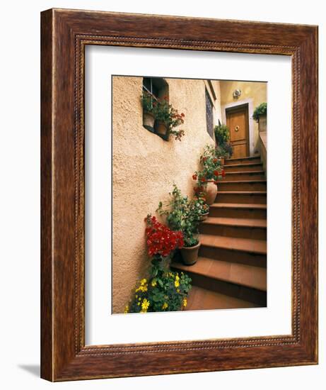 Tuscan Staircase, Italy-Walter Bibikow-Framed Photographic Print