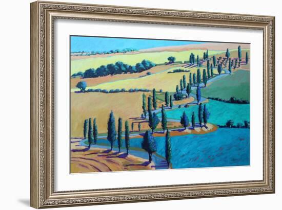 Tuscan Summer, 2021 (acrylic on board)-Paul Powis-Framed Giclee Print