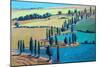 Tuscan Summer, 2021 (acrylic on board)-Paul Powis-Mounted Giclee Print