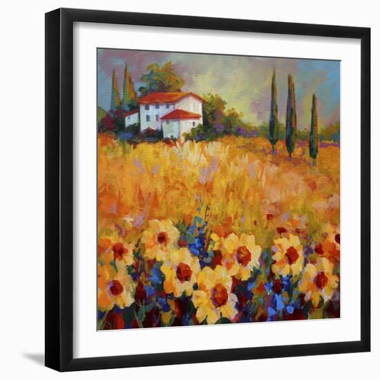 Tuscan Sunflowers-Marion Rose-Framed Giclee Print