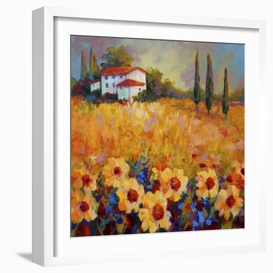 Tuscan Sunflowers-Marion Rose-Framed Giclee Print