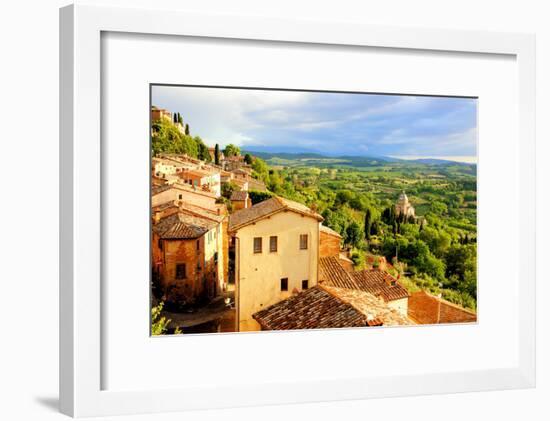 Tuscan Town at Sunset-Jeni Foto-Framed Photographic Print