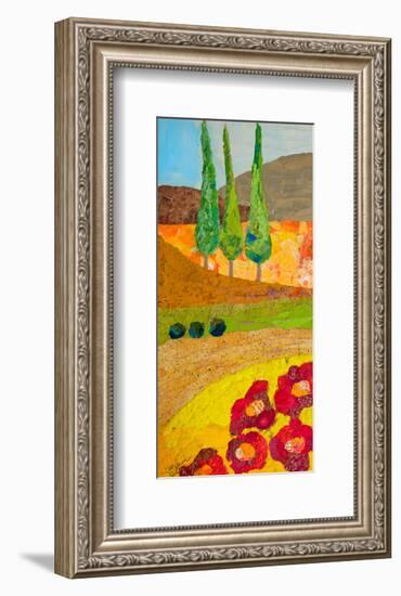 Tuscan Triptych B-null-Framed Art Print