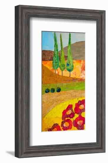 Tuscan Triptych B-null-Framed Art Print