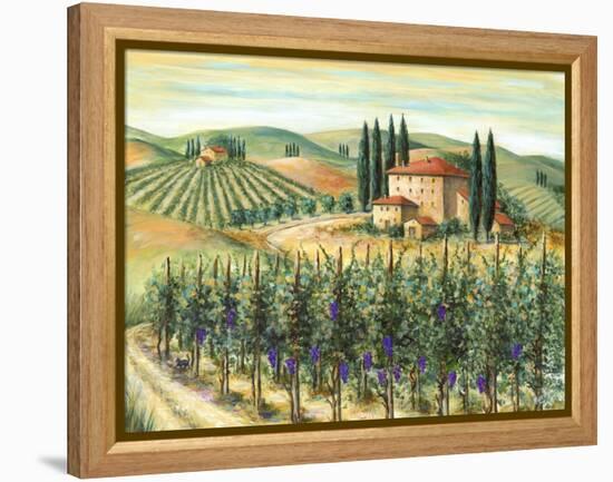 Tuscan Villa and Vineyard-Marilyn Dunlap-Framed Stretched Canvas