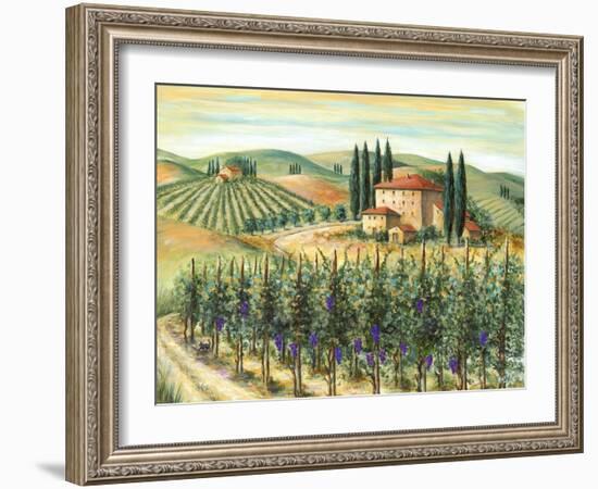 Tuscan Villa and Vineyard-Marilyn Dunlap-Framed Art Print