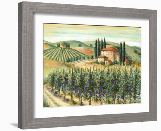 Tuscan Villa and Vineyard-Marilyn Dunlap-Framed Art Print