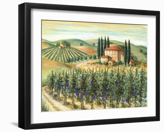 Tuscan Villa and Vineyard-Marilyn Dunlap-Framed Art Print