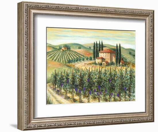 Tuscan Villa and Vineyard-Marilyn Dunlap-Framed Art Print