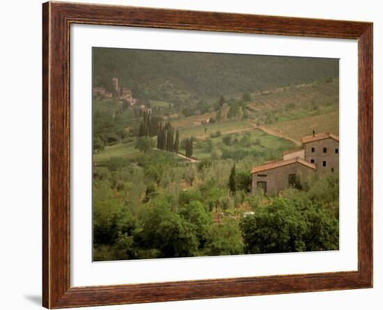 Tuscan Villa View, Radda in Chianti, II Chianti, Tuscany, Italy-Walter Bibikow-Framed Photographic Print