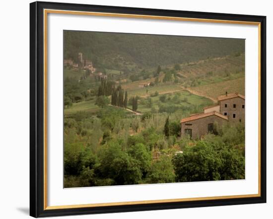 Tuscan Villa View, Radda in Chianti, II Chianti, Tuscany, Italy-Walter Bibikow-Framed Photographic Print