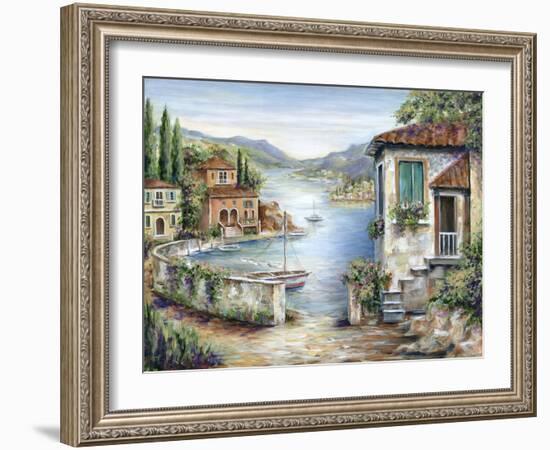 Tuscan Villas on the Lake-Marilyn Dunlap-Framed Premium Giclee Print