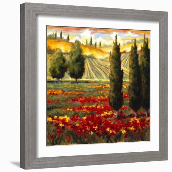 Tuscany in Bloom III-JM Steele-Framed Premium Giclee Print