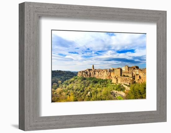Tuscany, Pitigliano Medieval Village Panorama. Italy-stevanzz-Framed Photographic Print