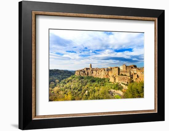 Tuscany, Pitigliano Medieval Village Panorama. Italy-stevanzz-Framed Photographic Print