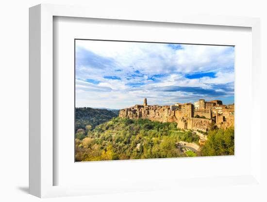 Tuscany, Pitigliano Medieval Village Panorama. Italy-stevanzz-Framed Photographic Print