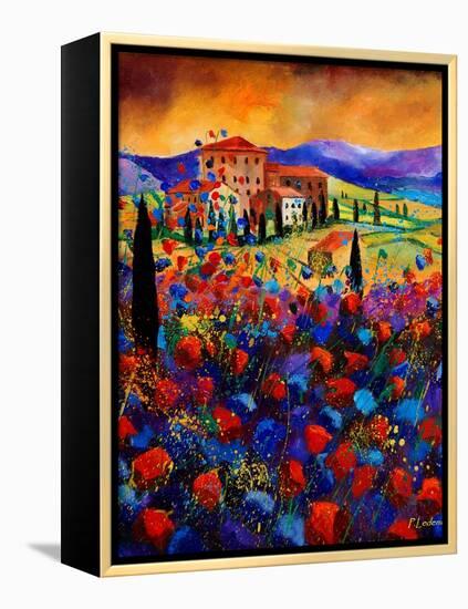 Tuscany Poppies-Pol Ledent-Framed Stretched Canvas