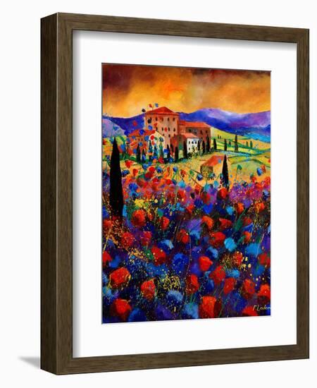 Tuscany Poppies-Pol Ledent-Framed Art Print