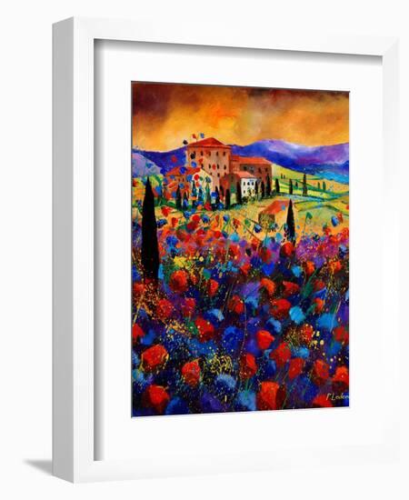 Tuscany Poppies-Pol Ledent-Framed Art Print