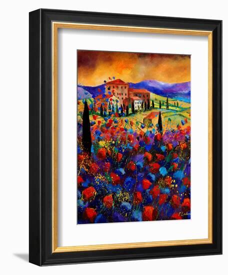 Tuscany Poppies-Pol Ledent-Framed Art Print