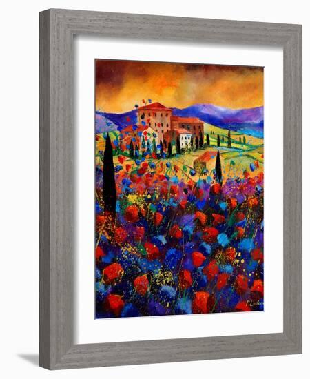 Tuscany Poppies-Pol Ledent-Framed Art Print