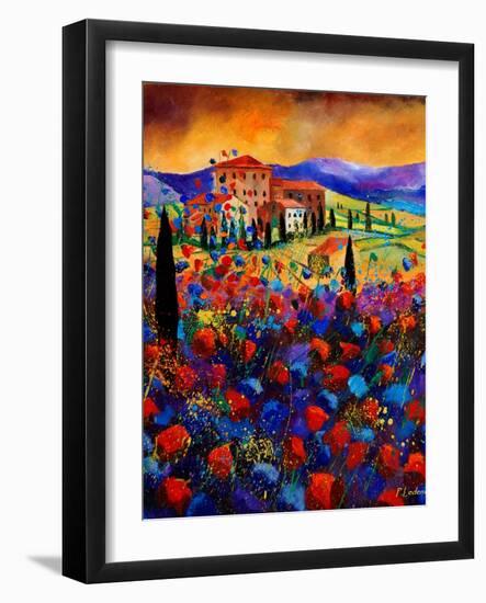 Tuscany Poppies-Pol Ledent-Framed Art Print