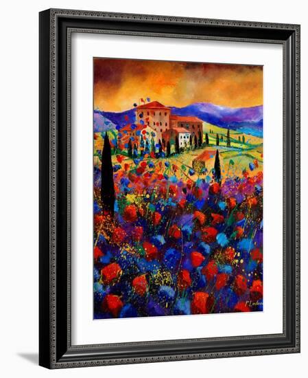 Tuscany Poppies-Pol Ledent-Framed Art Print