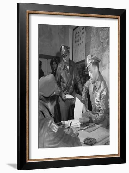 Tuskegee Airmen Woodrow W. Crockett and Edward C. Gleed, Ramitelli, Italy, March 1945-null-Framed Art Print