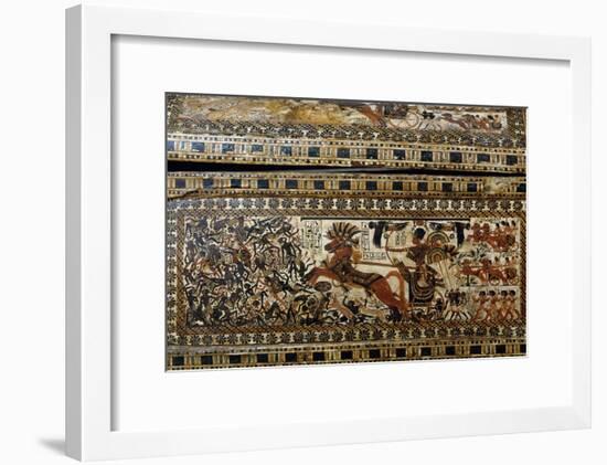 Tutankhamun in Battle, Detail from Painted Casket from Tomb of Tutankhamun-null-Framed Giclee Print