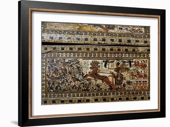 Tutankhamun in Battle, Detail from Painted Casket from Tomb of Tutankhamun-null-Framed Giclee Print