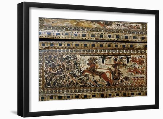 Tutankhamun in Battle, Detail from Painted Casket from Tomb of Tutankhamun-null-Framed Giclee Print