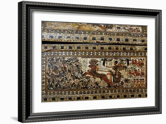 Tutankhamun in Battle, Detail from Painted Casket from Tomb of Tutankhamun-null-Framed Giclee Print