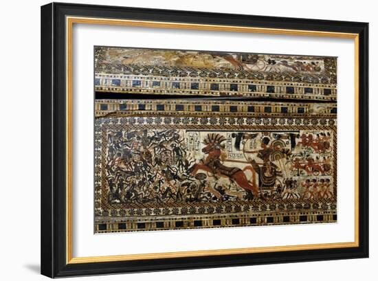 Tutankhamun in Battle, Detail from Painted Casket from Tomb of Tutankhamun-null-Framed Giclee Print