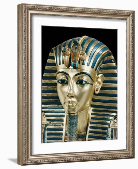 Tutankhamun's Funeral Mask in Solid Gold Inlaid with Semi-Precious Stones, Thebes, Egypt-Robert Harding-Framed Photographic Print