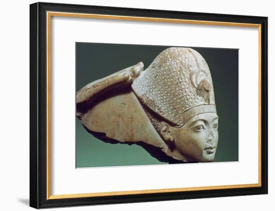 Tutankhamun Wearing the Blue Crown, 14th Century Bc-null-Framed Photographic Print