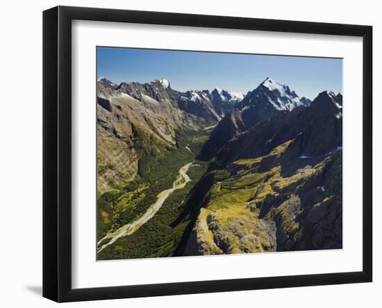 Tutoko River, Valley, Fiordland National Park, Southern Alps, Southland, South Island, New Zealand-Rainer Mirau-Framed Photographic Print