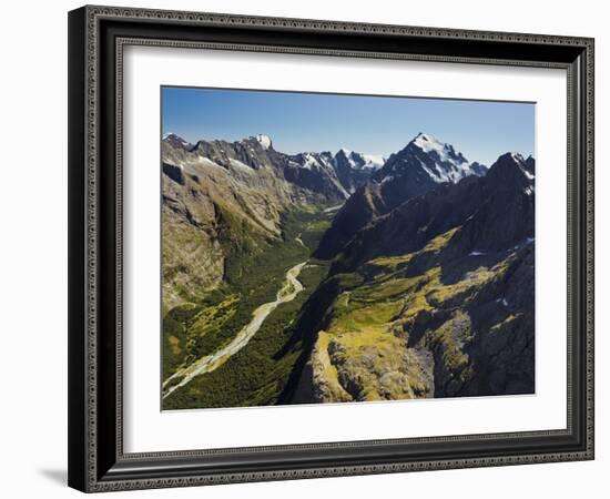 Tutoko River, Valley, Fiordland National Park, Southern Alps, Southland, South Island, New Zealand-Rainer Mirau-Framed Photographic Print